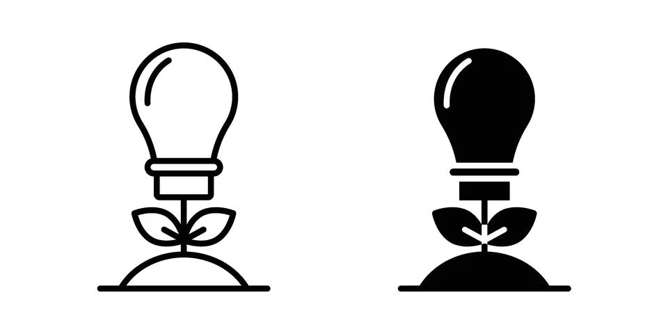 Green eco energy icon bundle for website design projects Stock Illustration
