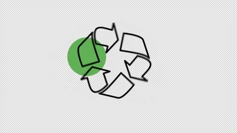 Green eco friendly circling arrows icon animation Stock Footage