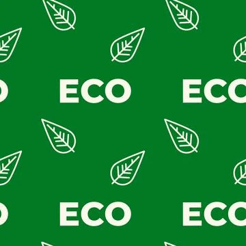 Green eco friendly seamless pattern Stock Illustration