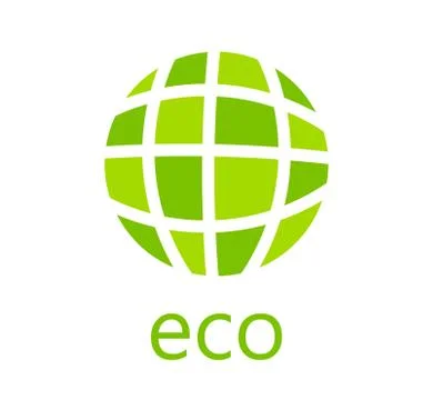Green eco globe icon. Vector illustration. Stock Illustration