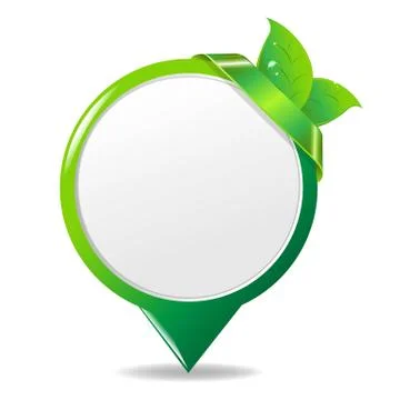 Green eco label with leaf Stock Illustration