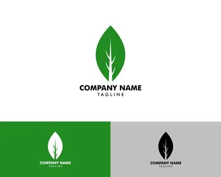Green Eco Leaf Vector Logo Icon Design Template illustration Stock Illustration