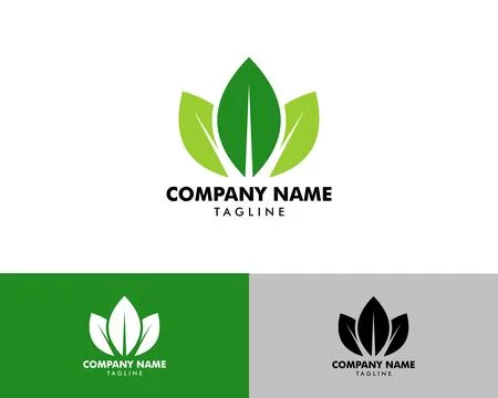 Green Eco Leaf Vector Logo Icon Design Template illustration Stock Illustration