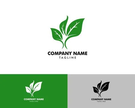 Green Eco Leaf Vector Logo Icon Design Template illustration Stock Illustration