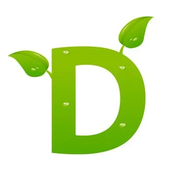 Green eco letter D vector illiustration Stock Illustration