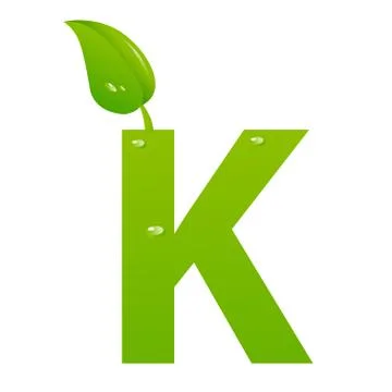 Green eco letter K vector illiustration Stock Illustration