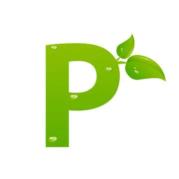 Green eco letter P vector illiustration Illustrazione stock