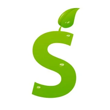 Green eco letter S vector illiustration Stock Illustration