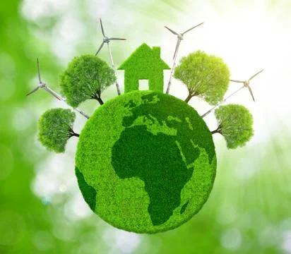 Green eco planet Stock Illustration