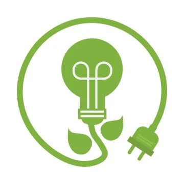 Green eco power lightbulb vector image Stock Illustration