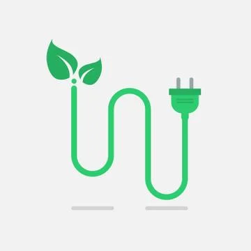 Green eco power plug Stock Illustration