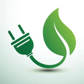 Green eco power plug Stock Illustration
