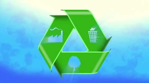 Green eco recycling logo loop (HD) Video stock 2924234
