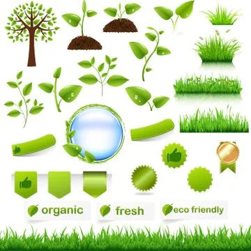 Green eco set Stock Illustration