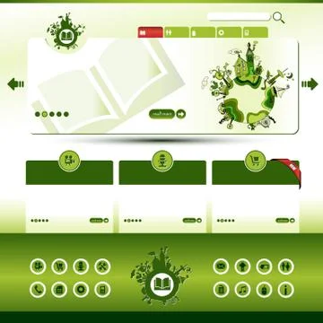 Green eco website template Stock Illustration