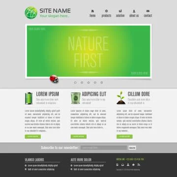 Green eco website template Stock Illustration