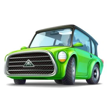Green ecocar illustration Stock Illustration