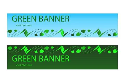Green ecological banner with green elements イラスト素材