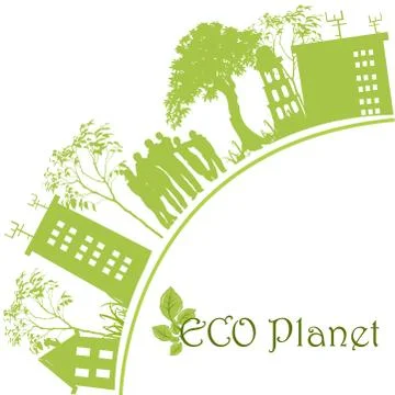 Green ecological planet Stock Illustration