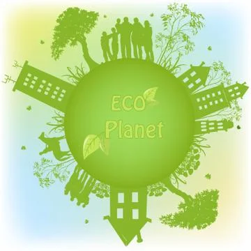 Green ecological planet Stock-Illustration