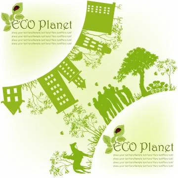 Green ecological planet Stock Illustration
