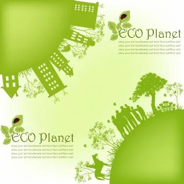 Green ecological planet Stock Illustration