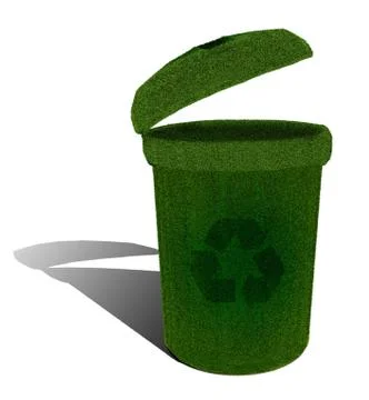 Green ecological recycle bin Stock Illustration