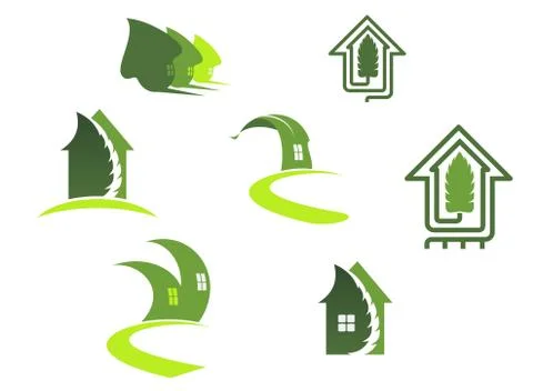 Green ecological symbols Stock Illustration