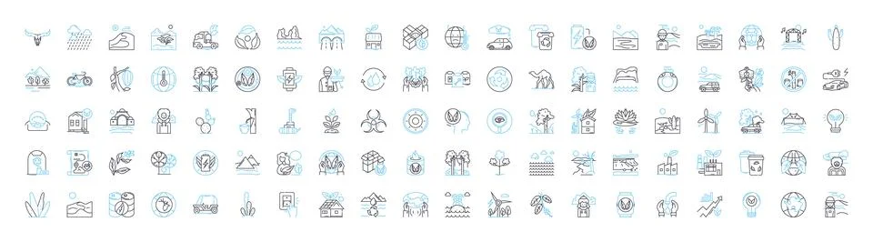 Green ecology environment vector line icons set. Eco-friendly, Green, Ecology Stock Illustration