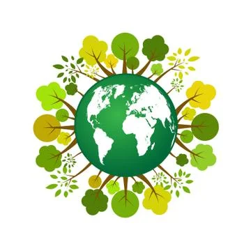 Green Ecology save the world Stock Illustration