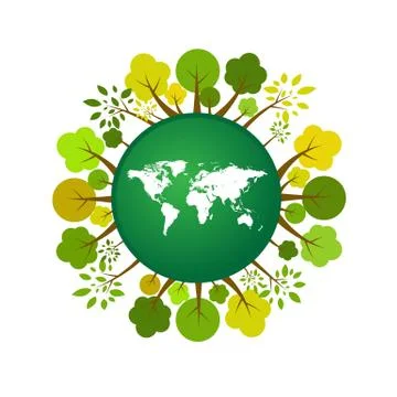 Green Ecology save the world Stock Illustration