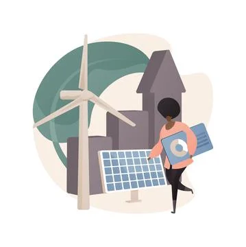 Green economy abstract concept vector illustration. Illustrazione stock