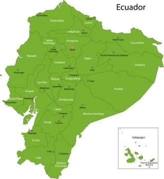 Green ecuador map Stock Illustration
