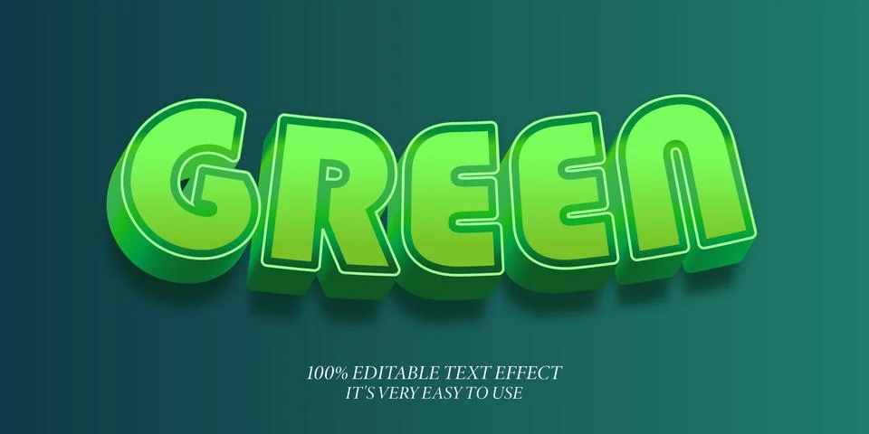 Green editable stylish text effect, Realistic 3d blood text effect Stock Illustration