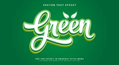 Green editable text effect Template Stock Illustration