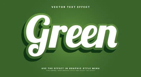 Green editable text effect Template Stock Illustration