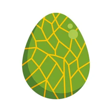 Green egg with cracked shell mosaic pattern Stock Illustration