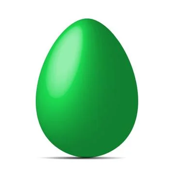 Green egg isolated on white background. Easter object template. Vector illust Stock Illustration