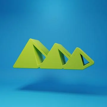 Green Egypt pyramids icon isolated on blue background. Symbol of ancient Eg.. Stock Illustration