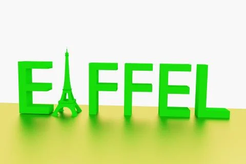 Green Eiffel Tower 스톡 일러스트