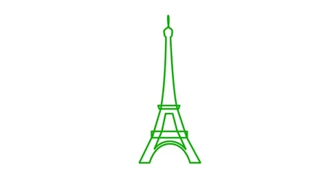 Green Eiffel Tower white Stock Footage 264475511