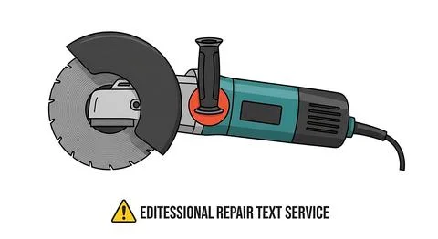 Green electric angle grinder power tool for construction work 库存插图