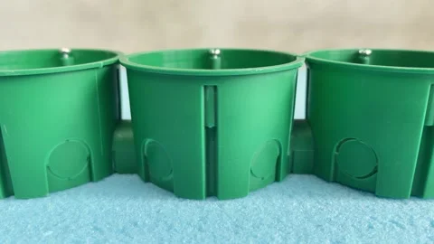 Green electric box for installing sockets in the apartment Stock Footage 247612247