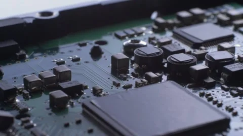 Green electric circuit board Stock Footage 284488882