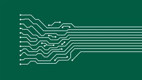 Green electric circuit map, vector illustration Stock Illustration