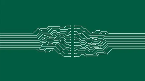 Green electric circuit map, vector illustration Stock Illustration