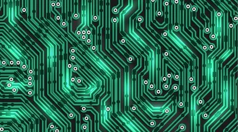 Green electric circuit map, vector illustration Stockillustratie