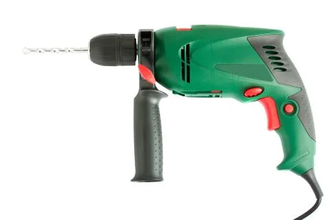Green electric drill Stock Photos