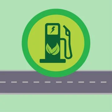 Green electric fuel pump Stock Illustration