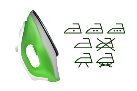 Green electric iron. Stock Illustration